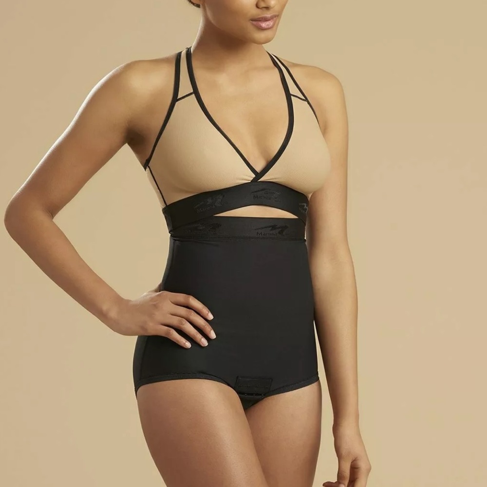 Marena Recovery Black High-Waist Side Zip Girdle